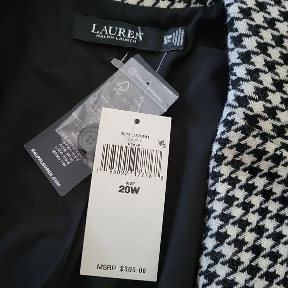 Lauren Ralph Lauren Women's Houndstooth Twill Blazer (Size 20W) - Picture 6 of 8